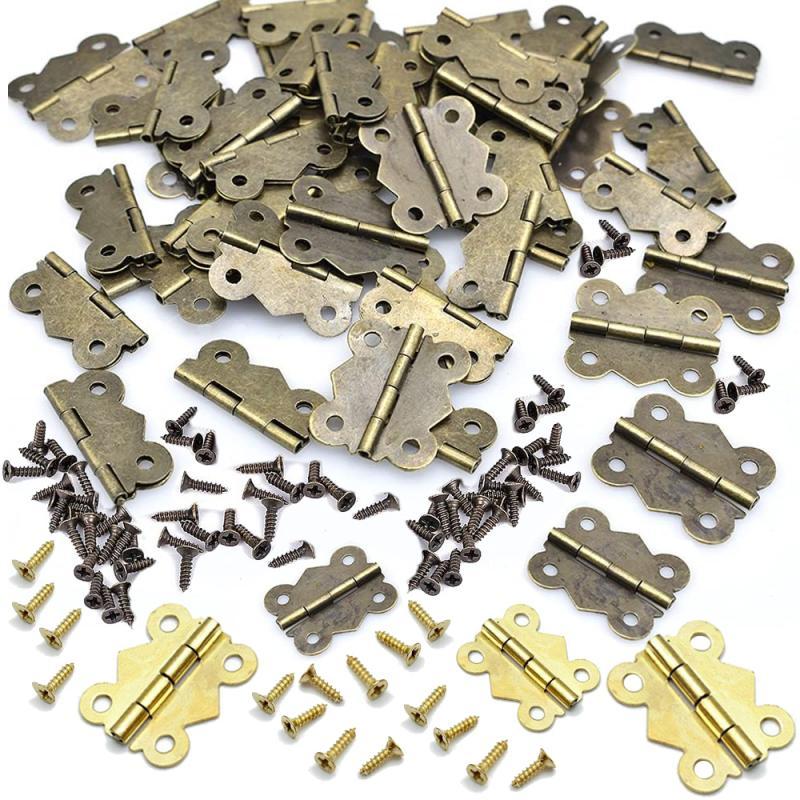 Furniture Hardware Antique - 10/20 adet Vidalı Menteşe Kelebek Uçlu