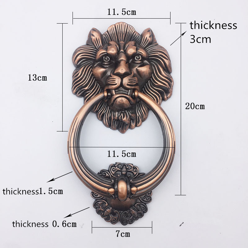 Furniture Hardware Antique - Antik Bronz Aslan Başı Kulplu Kapı
