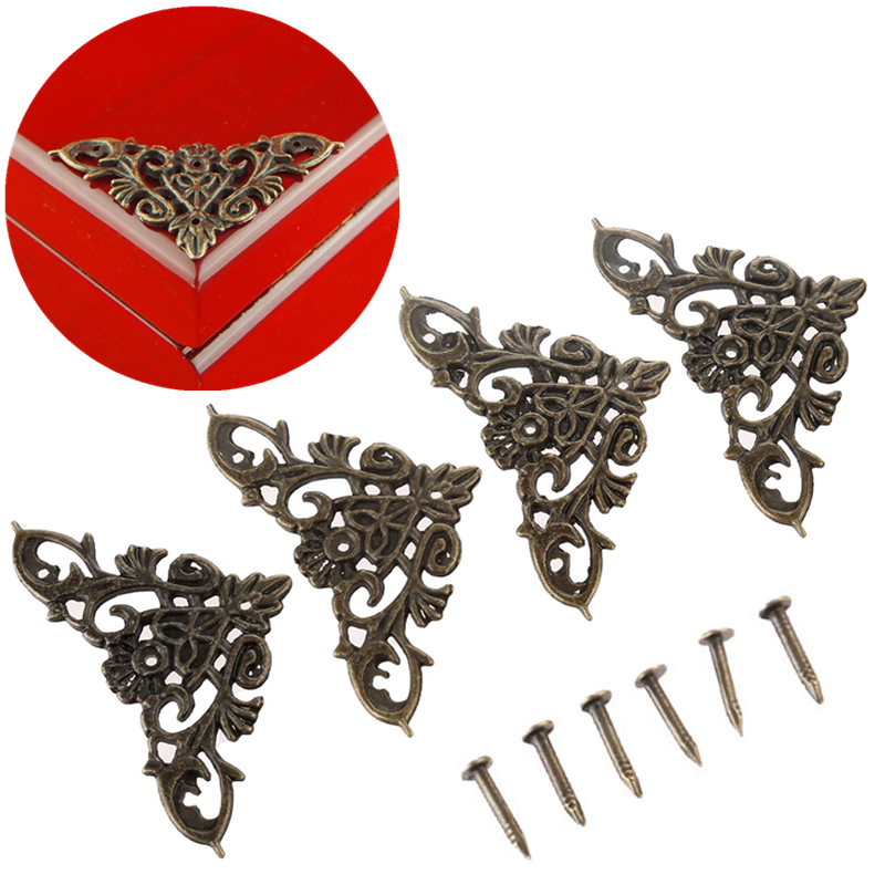 Furniture Hardware Antique - 12 adet Antika Köşe Braketleri Mobilya