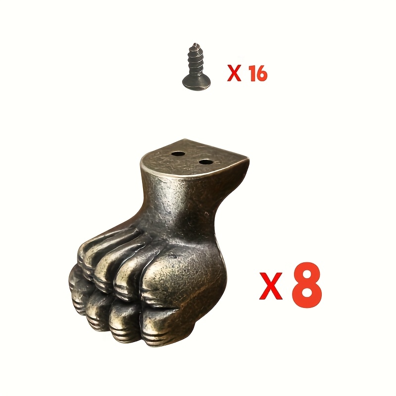 Furniture Hardware Antique - 8 adet Antika Ayak Pirinç Takı