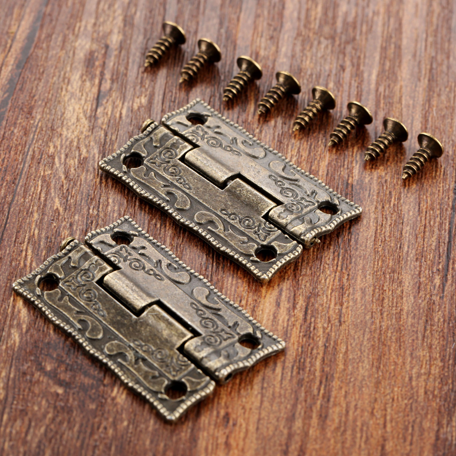 Furniture Hardware Antique - 2 adet antik bronz menteşeleri dolap