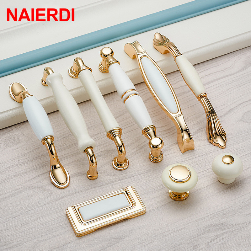 NAIERDI Altın Beyaz Seramik do - Furniture Hardware Gold incelemesi ve fiyatı