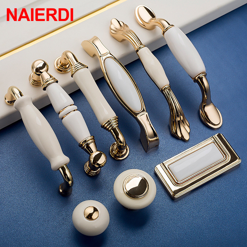 NAIERDI Altın Beyaz Seramik do - Furniture Hardware Gold incelemesi ve fiyatı